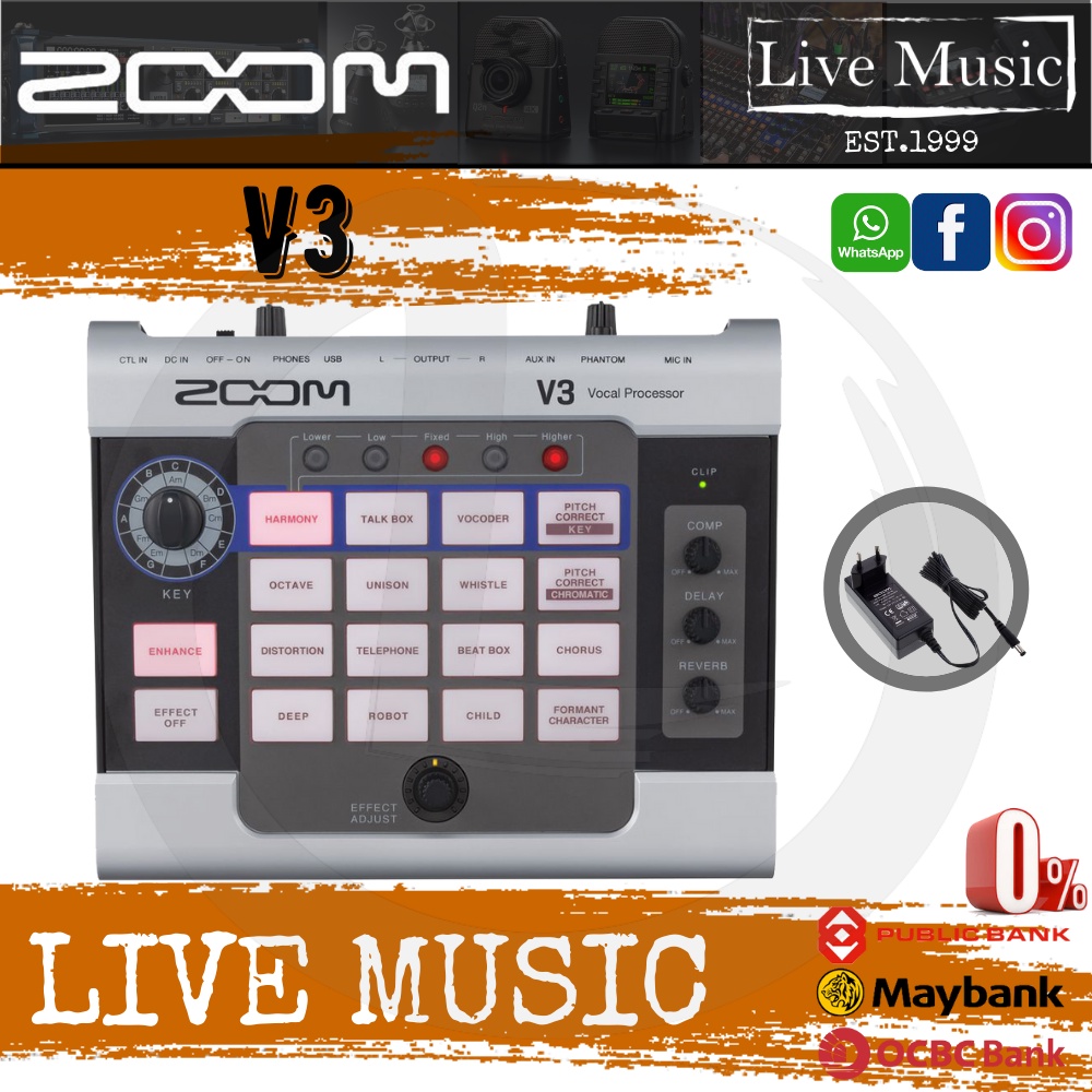 Ships within two days.Zoom V3 Multi Effects Vocal Processor And USB