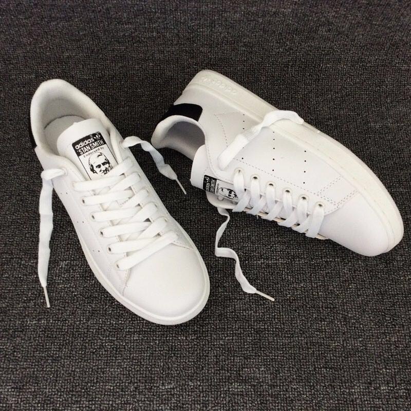 All white clearance adidas leather shoes