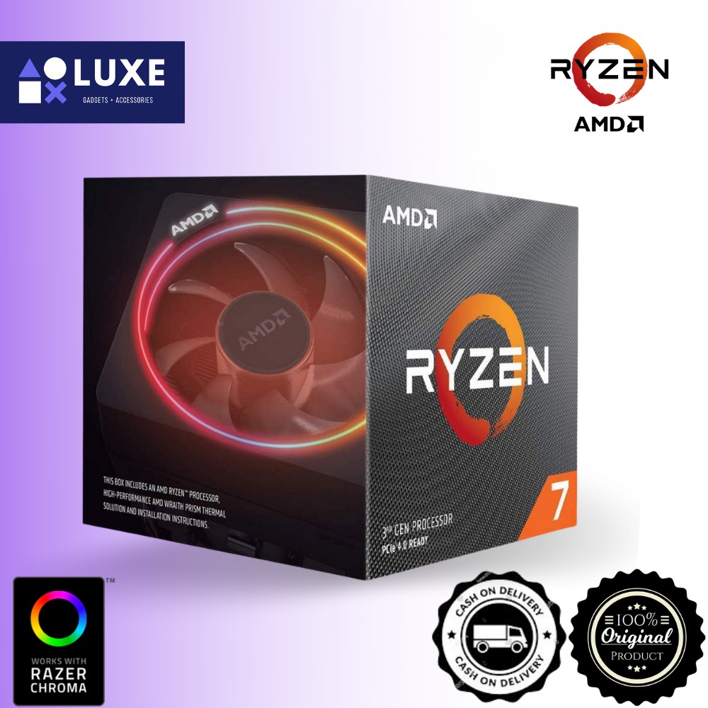 AMD Ryzen 7 3800X 8-Core 16-Thread 3.9GHz Unlocked Desktop Processor With  Wraith Prism LED Cooler