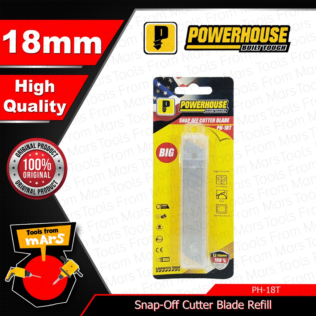 POWERHOUSE Snap-Off Cutter Blade Refill BIG 18mm PH-18T •TOOLS FROM ...