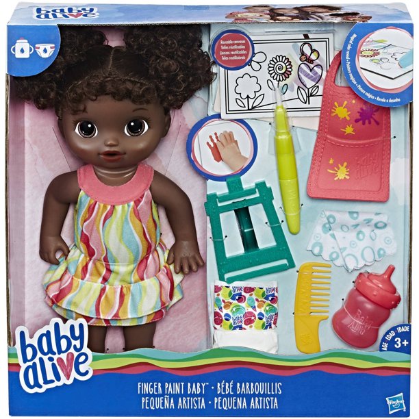 Baby Alive Finger Paint Baby Black Hair Doll Shopee Philippines