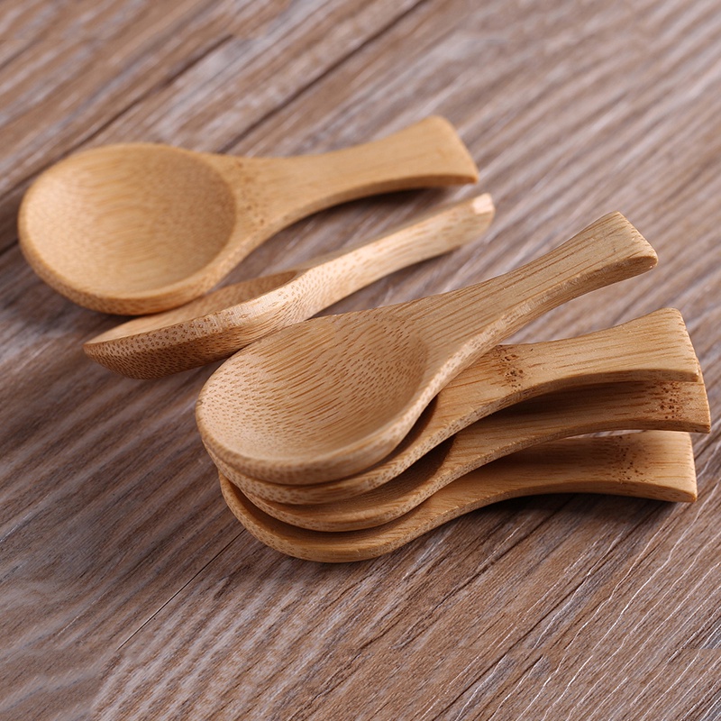 1pcs Small Wooden Salt Spoon Solid Wood Condiments Spoon Handmade Honey