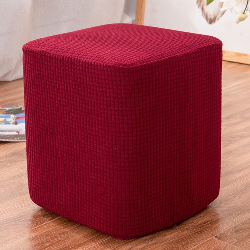 Square Ottoman Slipcover Elastic Footstool Cover Sofa Foot Rest Stool