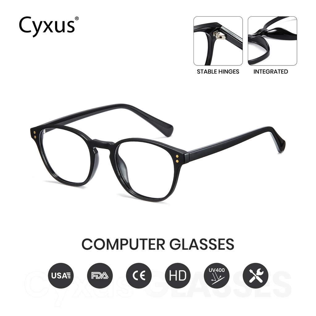 Cyxus Blue Light Filter Computer Glasses Tr90 Blocking Uv Headache Anti Eyestrain Unisex 0928