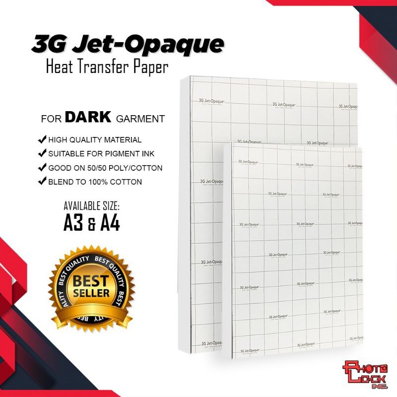  Inkjet Opaque Heat Transfer Paper - 3G Jet Opaque