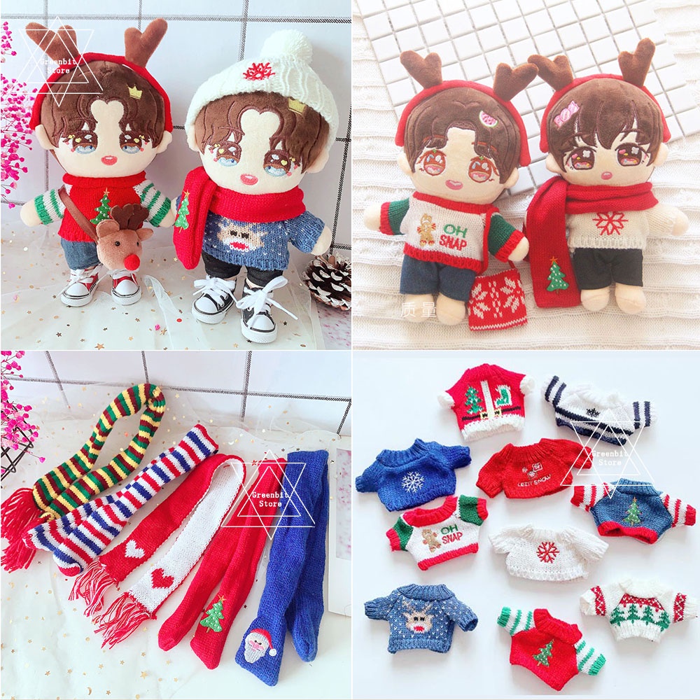 20CM Kpop Doll Clothes Christmas Sweater Scarf NCT BTS Sean Xiao Wang ...