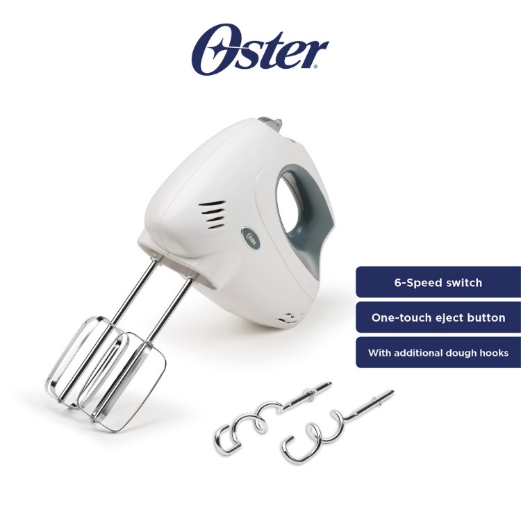 Oster 6Speed Hand Mixer with Chrome Plated Beaters (Portable Baking