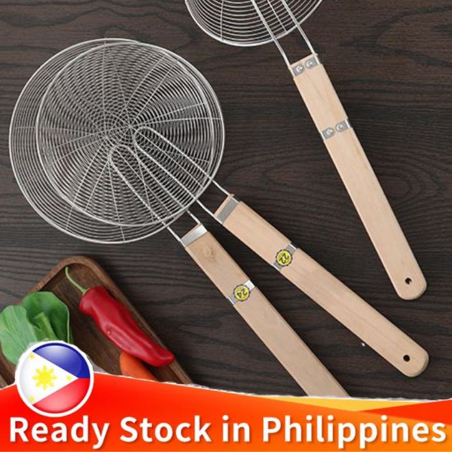 Stainless Steel Spider Strainer With Wooden Handle For Frying Strainer   A061a887ca5bbb69a9dd1a21ba871144