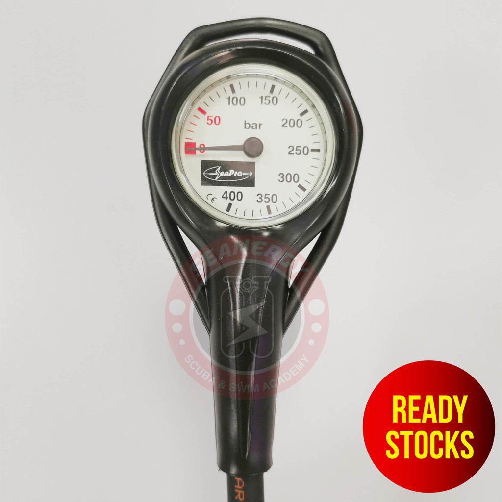 Seapro Single Pressure Gauge SPG with 80cm hose for Scuba Diving