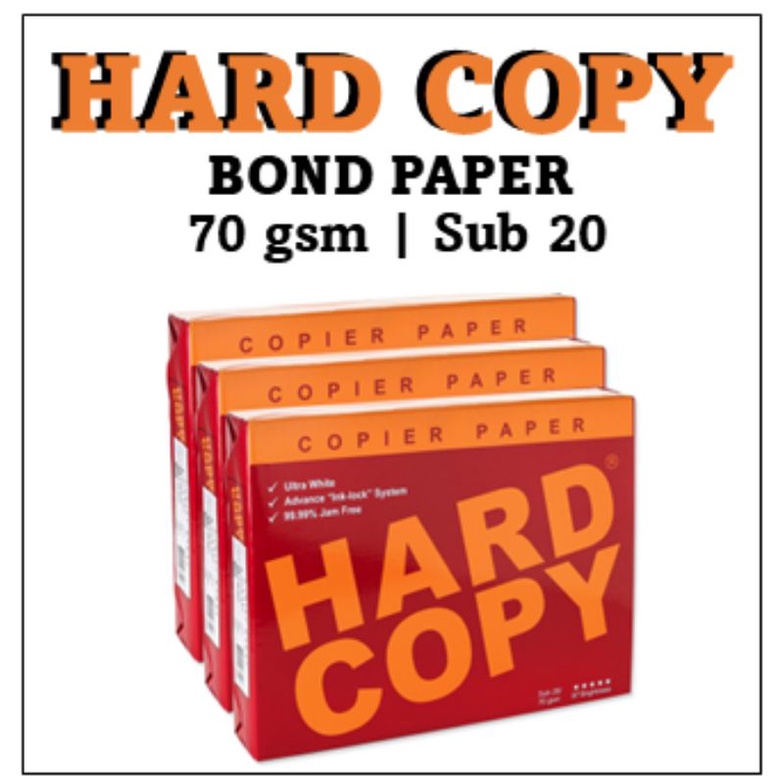 Hard Copy Bond Paper (70 gsm/Sub 20) SOLD per Ream Shopee Philippines