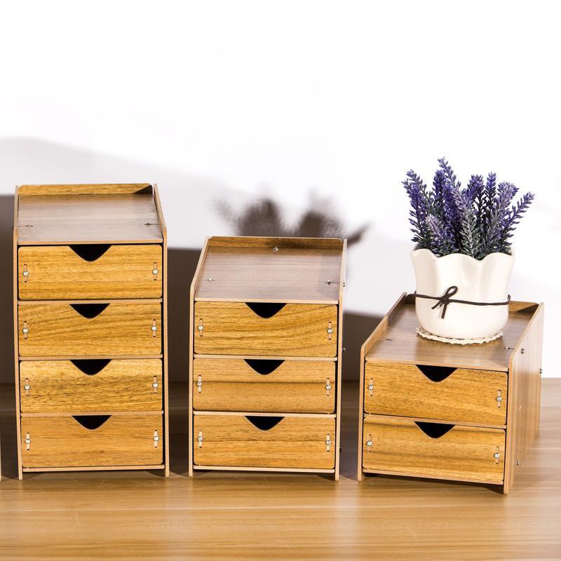 Office Desk Storage Box Simple Wooden Small Drawer Storage Cabinet on ...