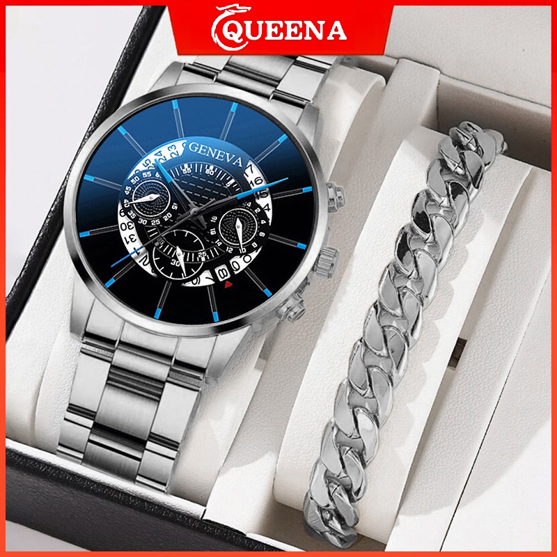 Geneva men's cheap watches stainless steel