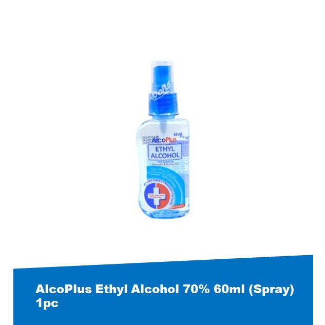 Alcoplus Ethyl Alcohol 70% Spray Bottle 60ml X 1pc | Shopee Philippines