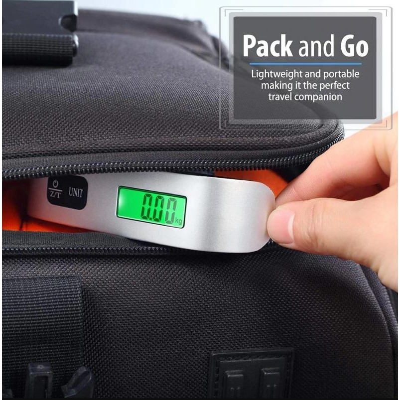 Bilancia Digitale Da Viaggio 50kg - Superspace Portatile Per Valigia E Bagaglio - Nera