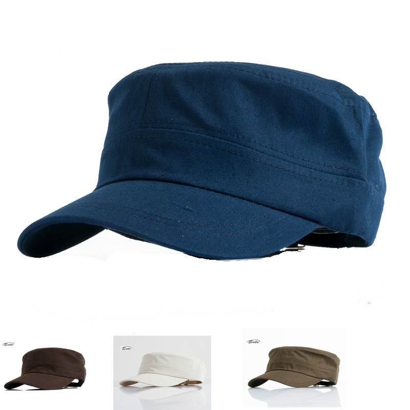 Classic Vintage Flat Top Mens Washed Caps And Hat Adjustable