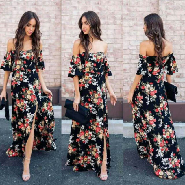 Shopee floral maxi dress hot sale