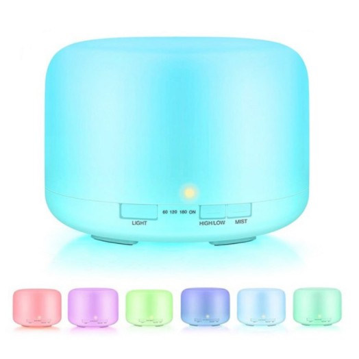 500ML 7 Color LED With Remote AromaTherapy Essential Oil Diffuser Air ...