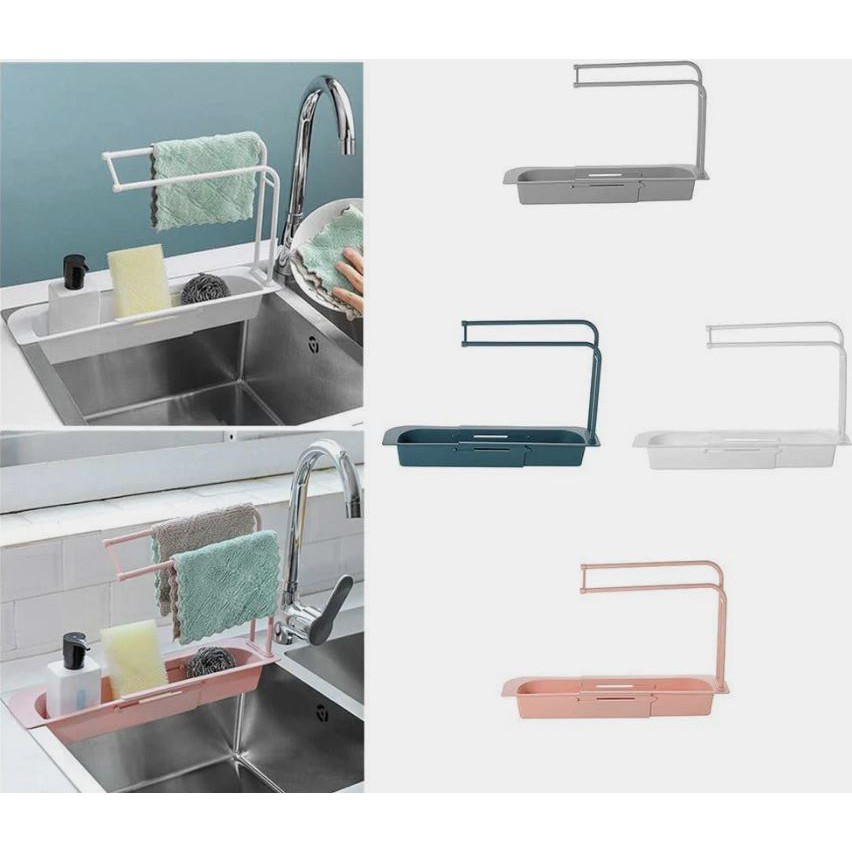 Kitchen Sink Drainer Sink Basket Retractable Drying Shelf Hanging ...