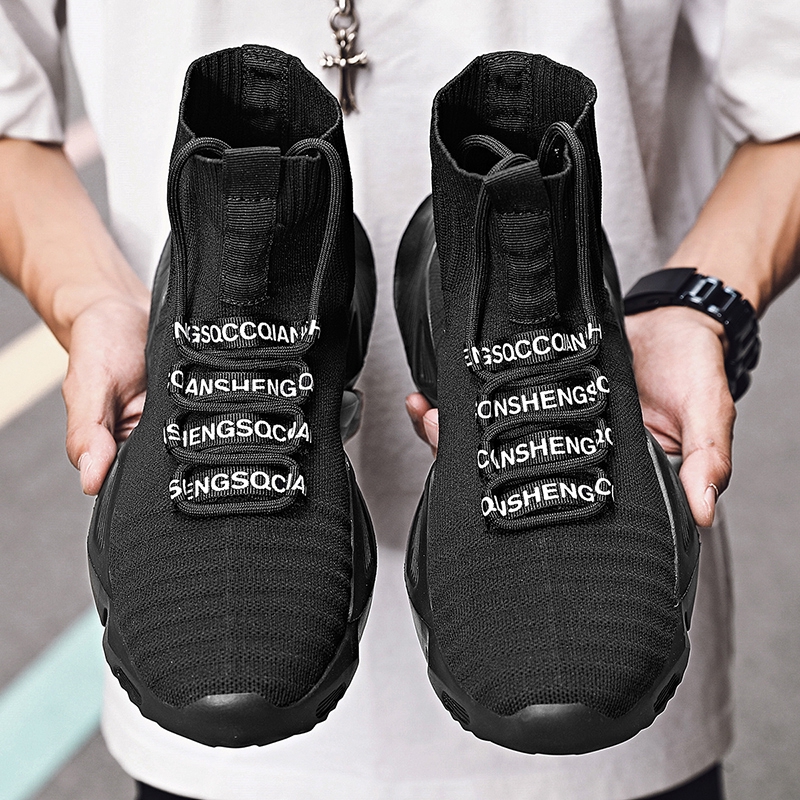 Mr.Martin High Cut Shoes Sneakers Men Casual Boots Fashion Breathable Rubber Shoes Shopee Philippines