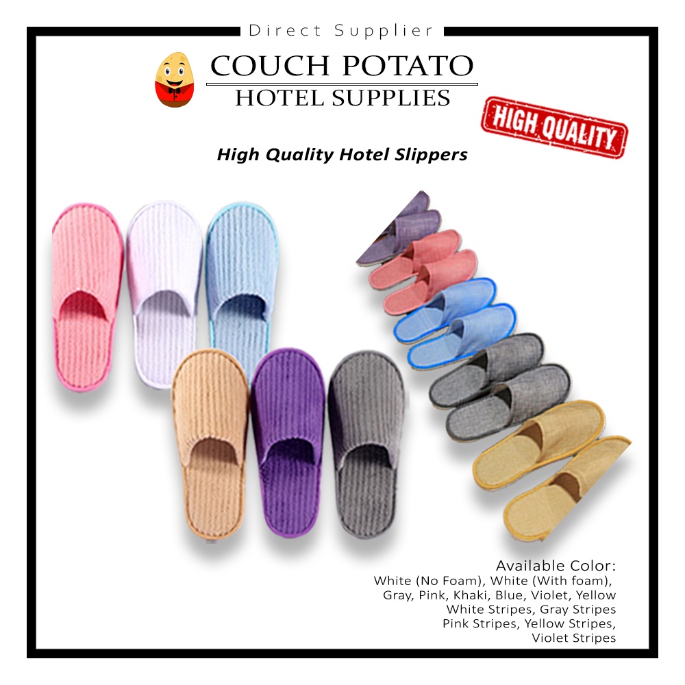 1pc Hotel Quality Slippers Cotton Slippers Spa indoor Customized