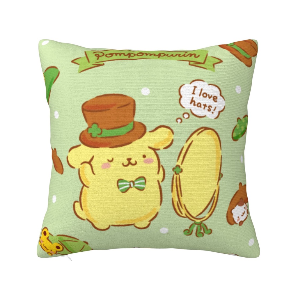 Sanrio Pompompurin Print Throw Pillow Case Cover For Sofa Bed Couch ...