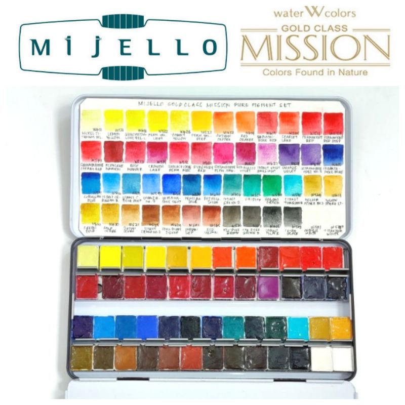 Set De Acuarelas Mijello Mission Gold Class – 34 Colores Monopigmentarios En Tubos De 7ml