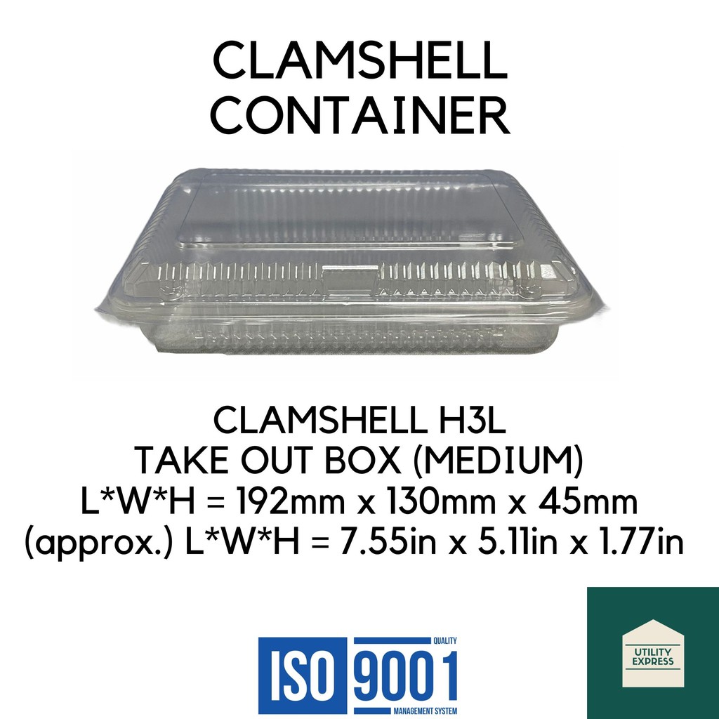 [10 to 20 PCS] Clamshell Plastic Containers / OPS Plastic Food