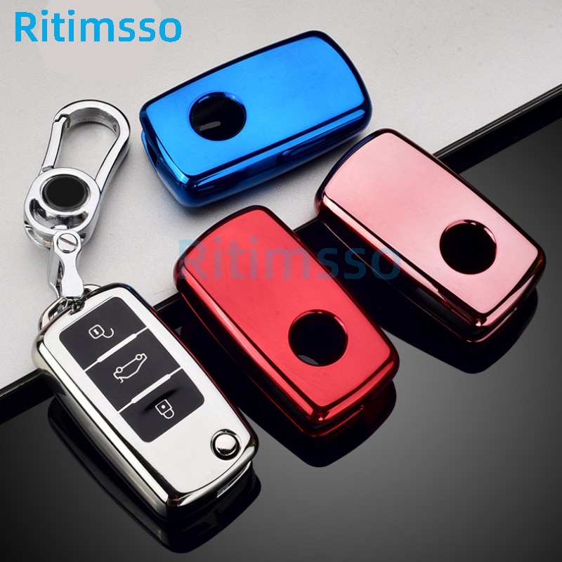 TPU Car Key Case For VW Golf Bora Jetta POLO GOLF Passat Skoda Octevia ...