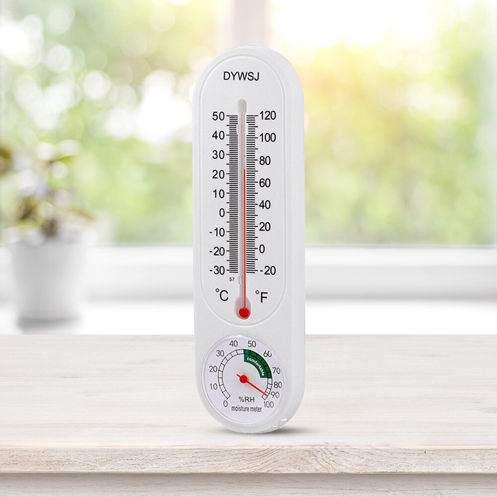 1pcs Wood Wall Hang Thermometer Indoor Outdoor Logger Meter Garden