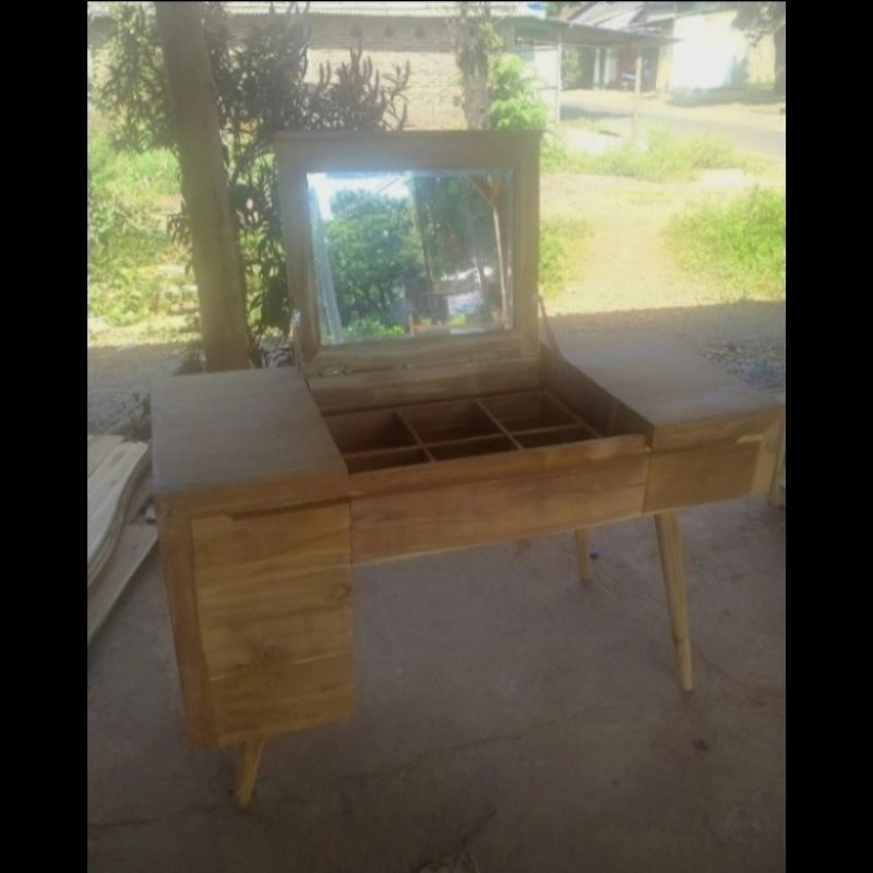 KAYU Retro Teak Dressing Table - Magic Table - Raw Teak Wood Study ...