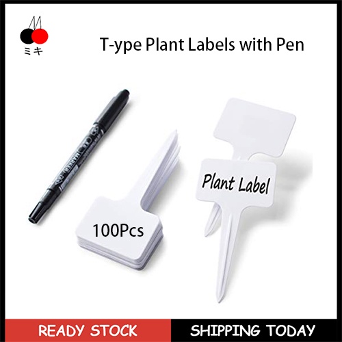 IN STOCK100pcs T-shaped Plant Labels with Pen Waterproof Suitable for ...