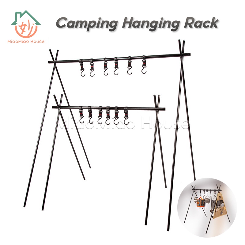 Camping Triangle Hanging Rack Aluminum Alloy Hanger Tripod Shelf Stand ...