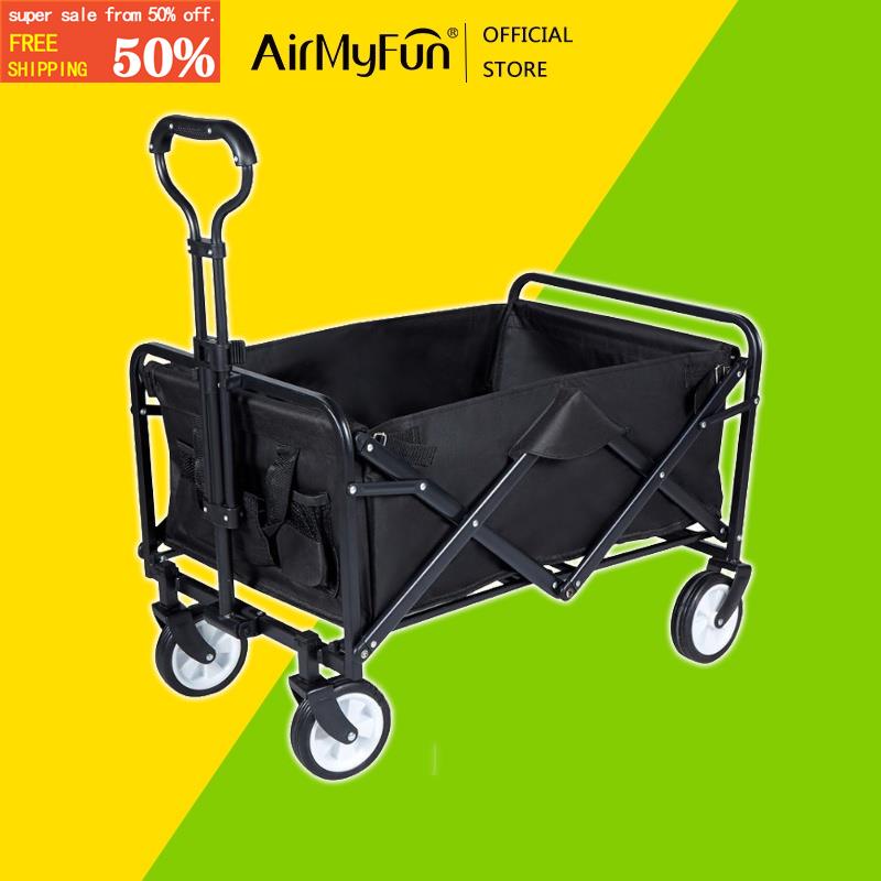 Outdoor trolley Wagon foldable trolleys cart Beach camping trolley tool