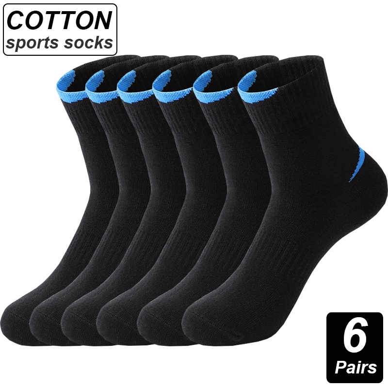 High Quality 6Pairs/Lot Combed Cotton Men's Socks Black White Casual ...