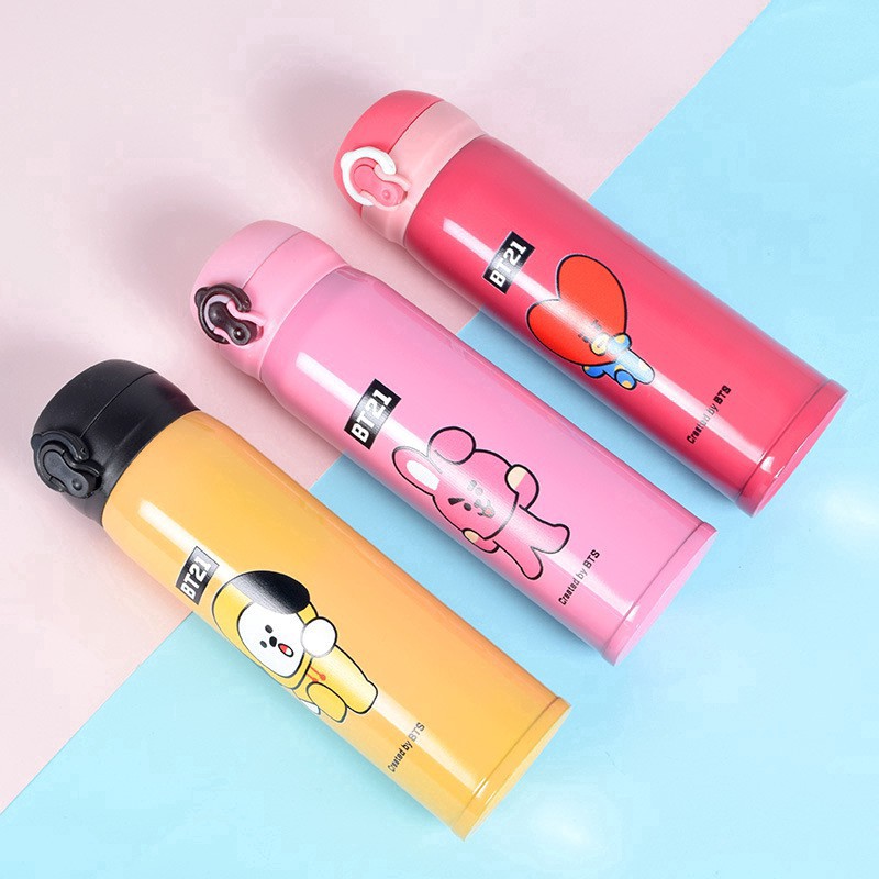 500ML KPOP BTS Bangtan Boys Bt21 Cartoon Vacuum Cup Water Thermos