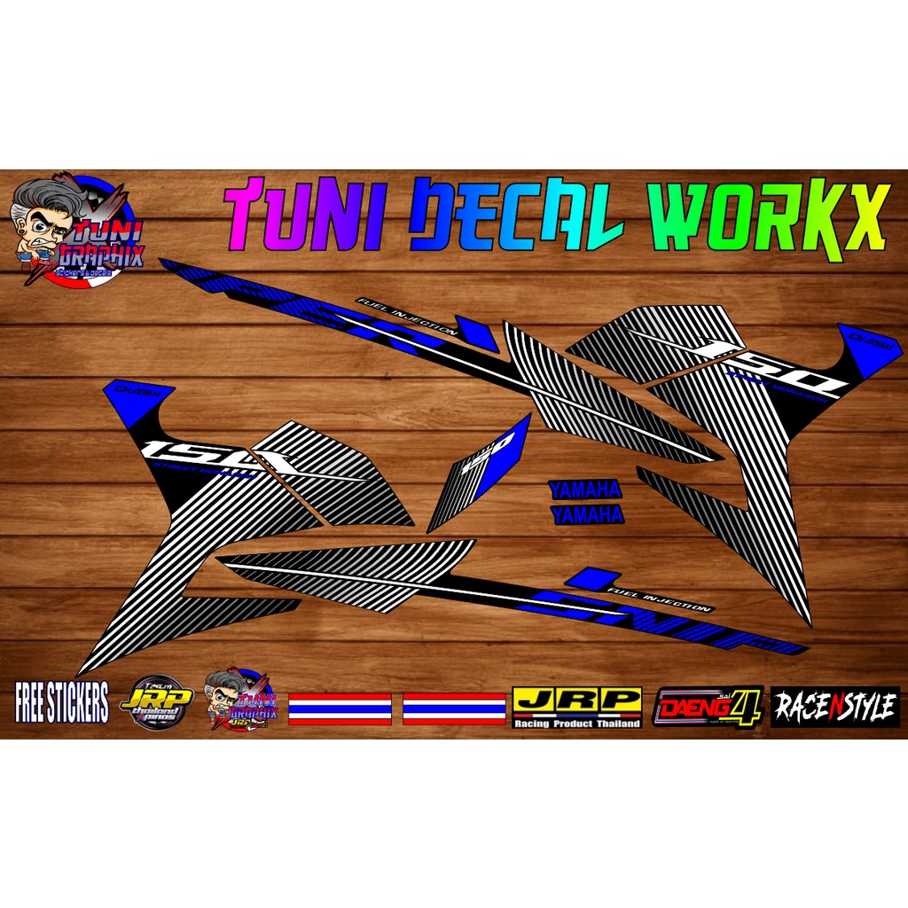 Yamaha Sniper 150 (2019) Stock Decals / Stickers (BLUE) w/ freebies ...