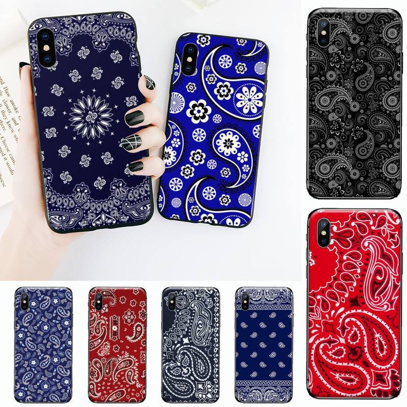 Royal Blue Bandana pattern Phone Case for iPhone 11 12 mini pro XS MAX