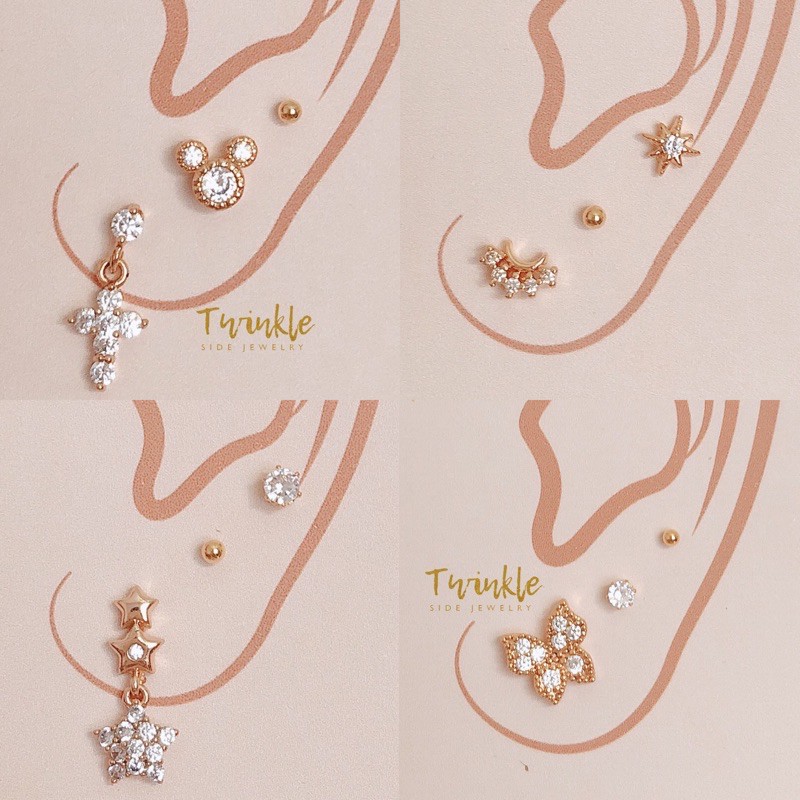 3 Stud Earrings Set By Twinklesidejewelry Shopee Philippines