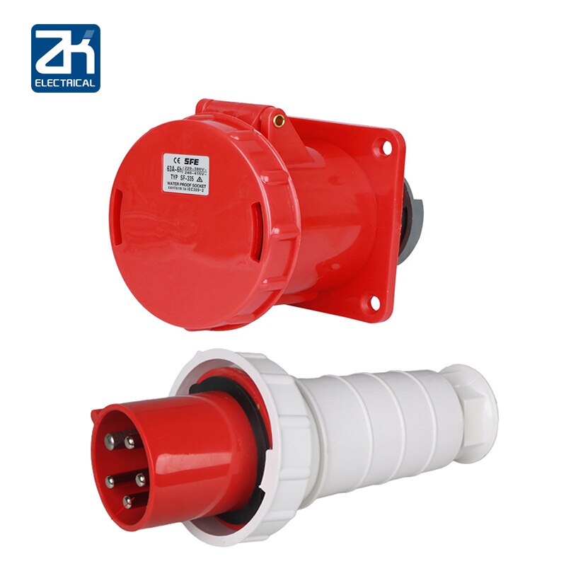 SF-035 SF-335 IP67 waterproof industrial plug / concealed socket 63A 5 ...