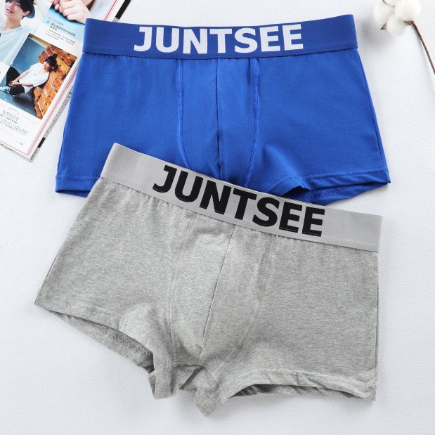 JUNTSEE Men Cotton Plain Color Boxers Man Trunks Boy Boxer Briefs ...