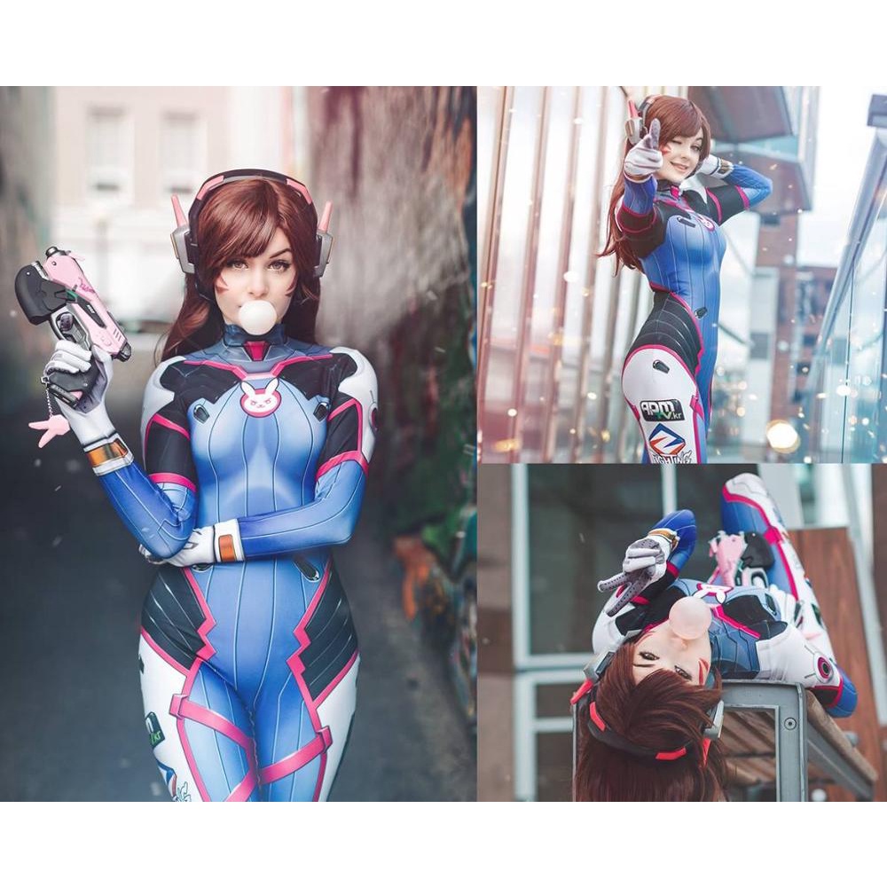 d.va Cosplay Costumes Superhero Zentai Suit dva Halloween Bodysuit ...