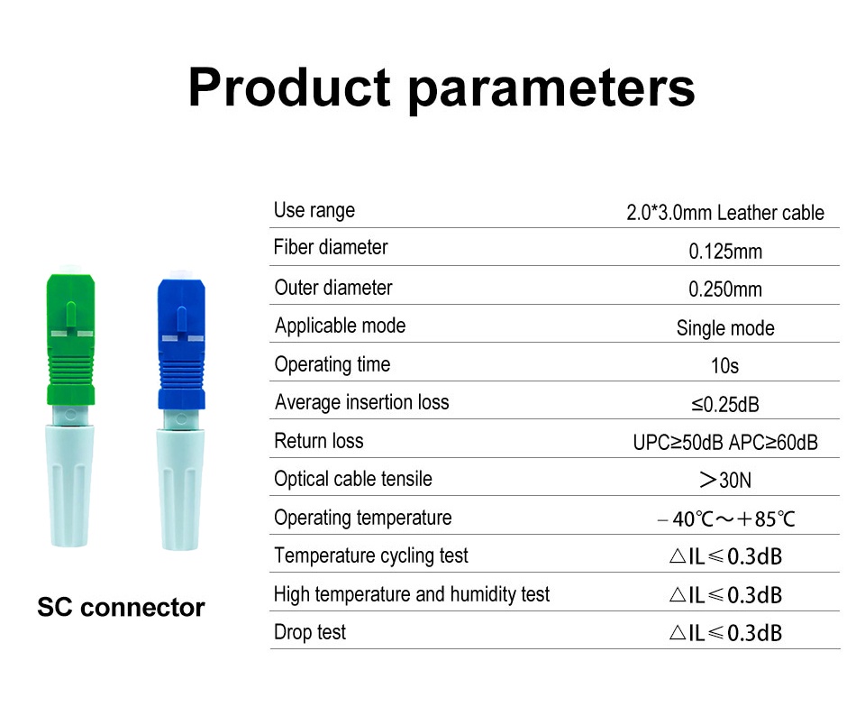 SC APC SM Single-Mode Optical Connector FTTH Tool Cold Connector Tool ...