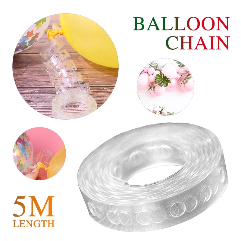 5M Balloon Strip Arch Party Connect Chain Plastic Tape Decorating String  Wedding