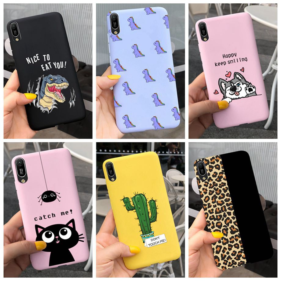 Mixroom Cover Per Huawei Y6 Pro 2019 - Custodia In TPU Morbido Con Fantasia Macarons Colorati