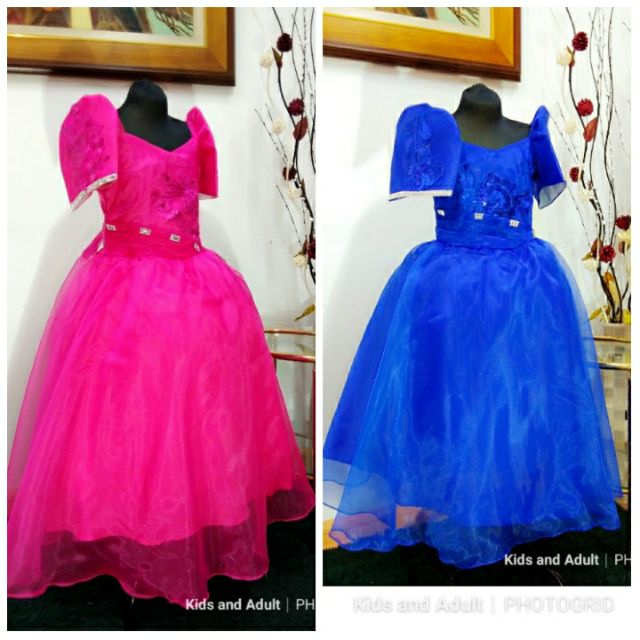 GOWN FOR KIDS PINA ORGANZA BUWAN NG WIKA COSTUME DRESS Shopee