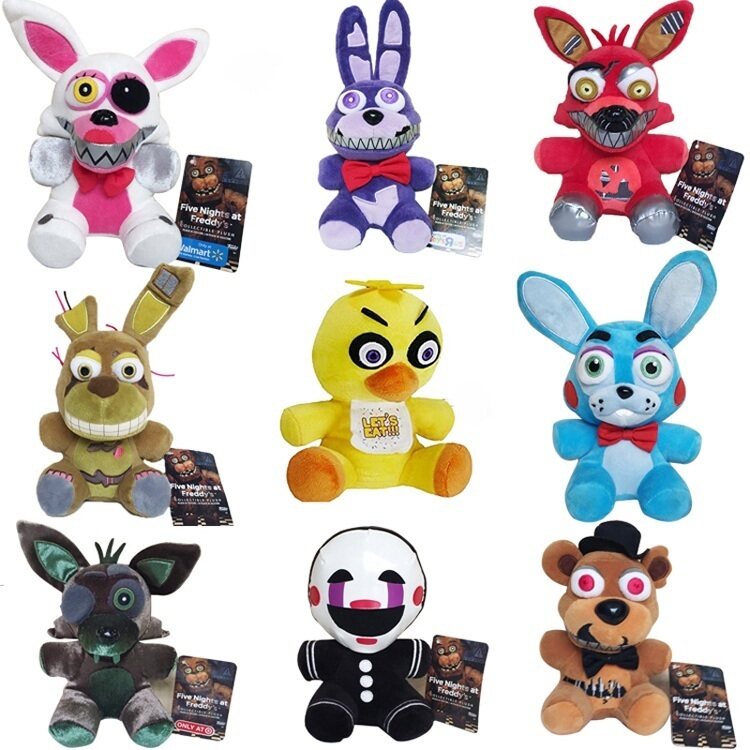 18cm FNAF Plush Toys Kawaii Freddys Animal Foxy Bonnie Bear Ribbit