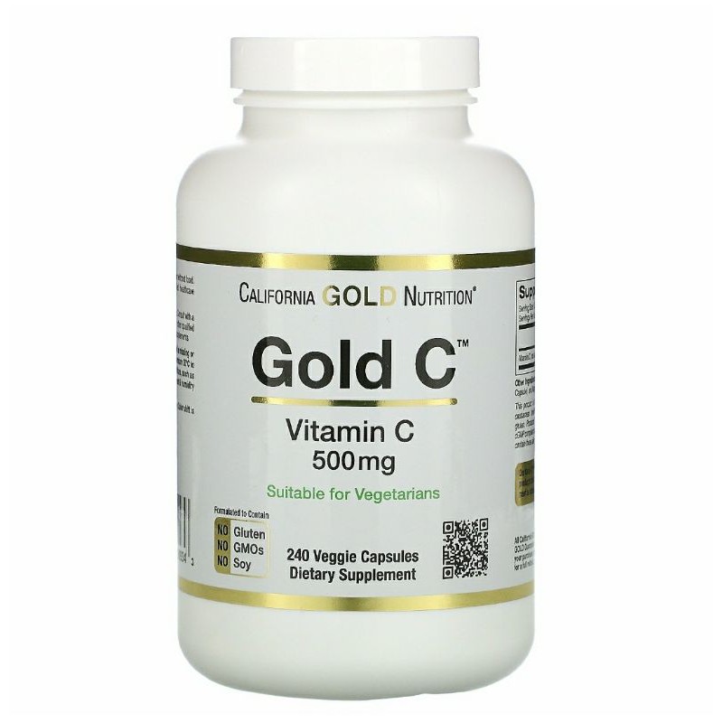 California Gold C Vitamin C, Gluten Free, 500mg or 1000mg, 60 and 240 ...