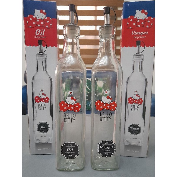 Hello Kitty Glass Condiments Oil Dispenser | Vinegar Dispenser 500ml ...