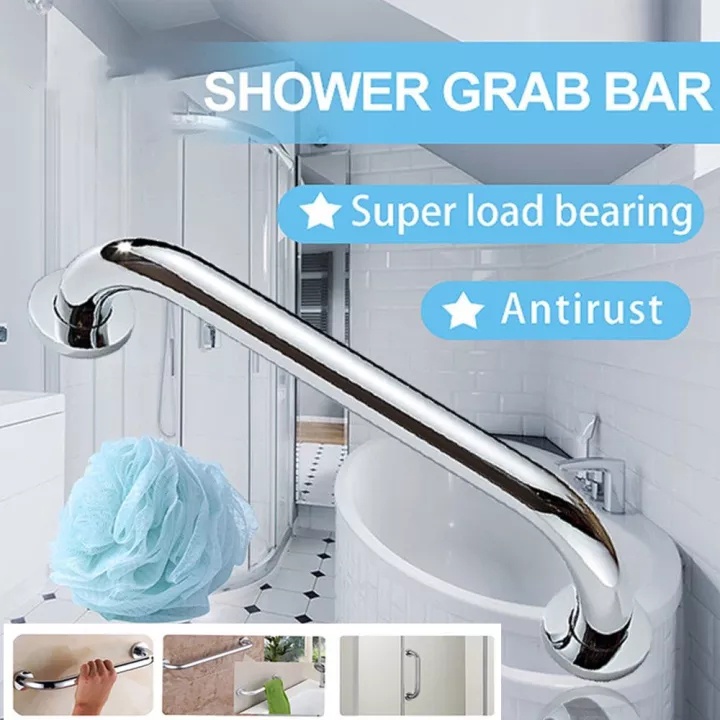 Stainless Steel Grab Bar – Anti-Slip Shower Safety Handle & Towel Rack, 30/40/50cm Options
