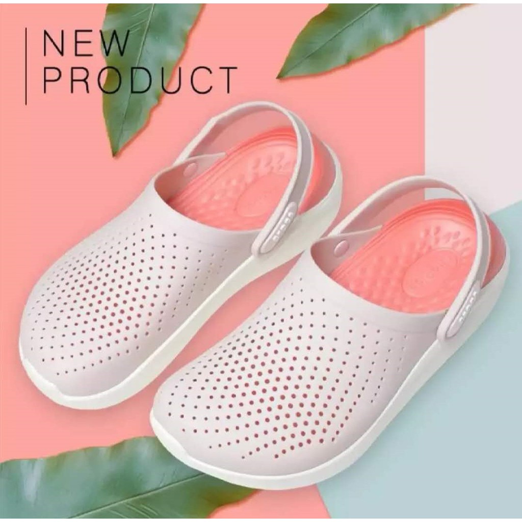 Crocs white deals and pink